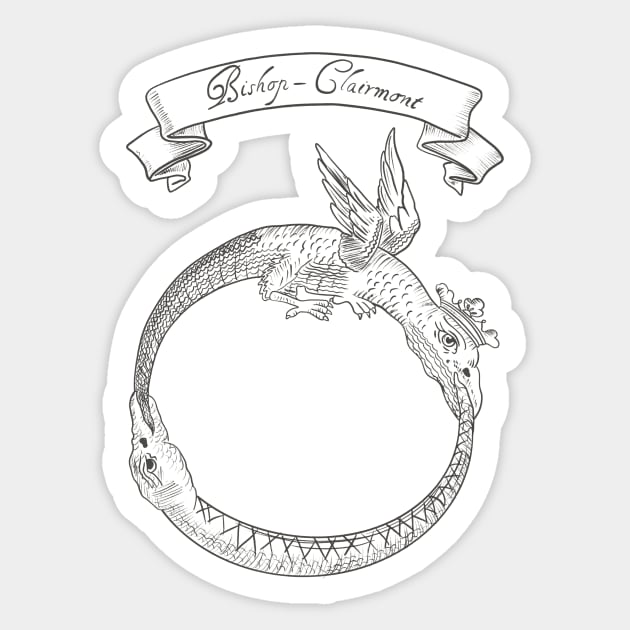 Bishop- Clairmont Ouroboros Sticker by JessCarrsArt